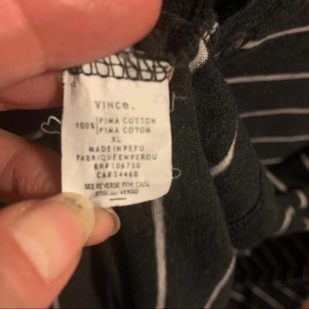 Vince Striped Dolman Long Sleeve Button Up T-Shirt